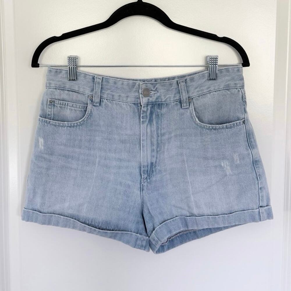 Isabel Marant Etoile Cuffed Hem Distressed Denim Shorts 38 US 6